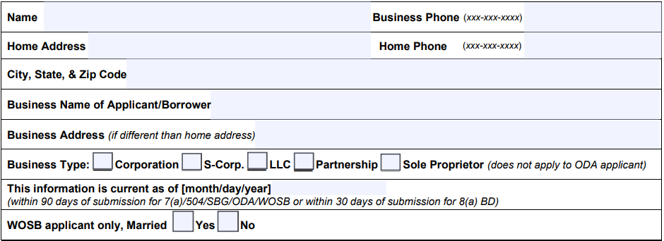 How To Fill Out Sba Form 413 Personal Financial Statement 4963