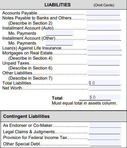 How To Fill Out Sba Form 413 Personal Financial Statement 1669