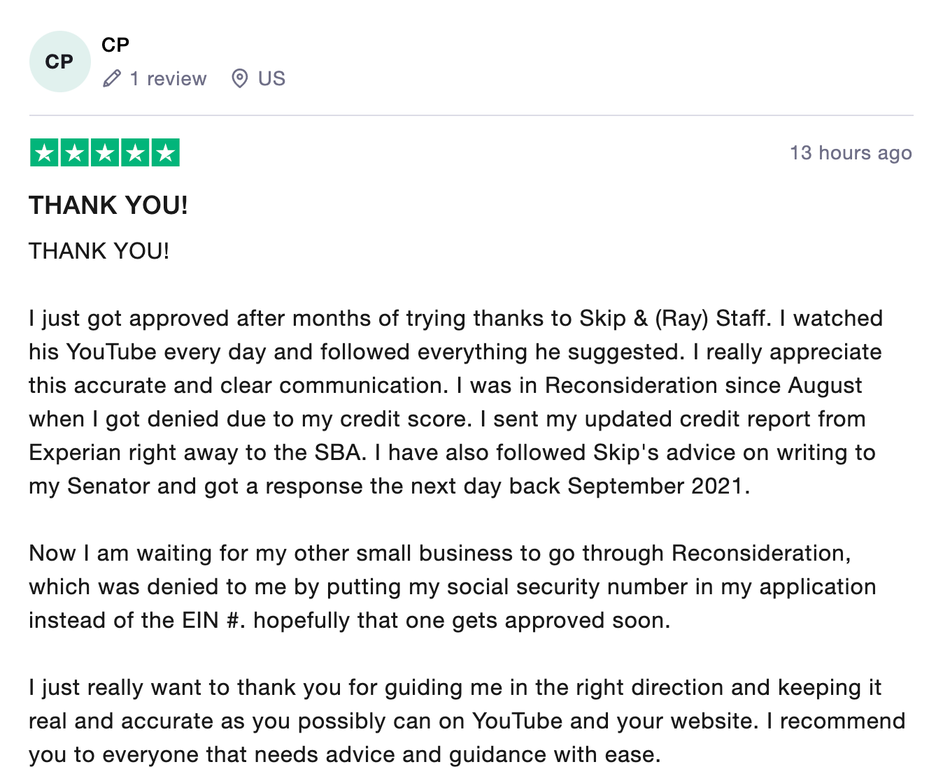 A Special Thank You To Skip's Supporters