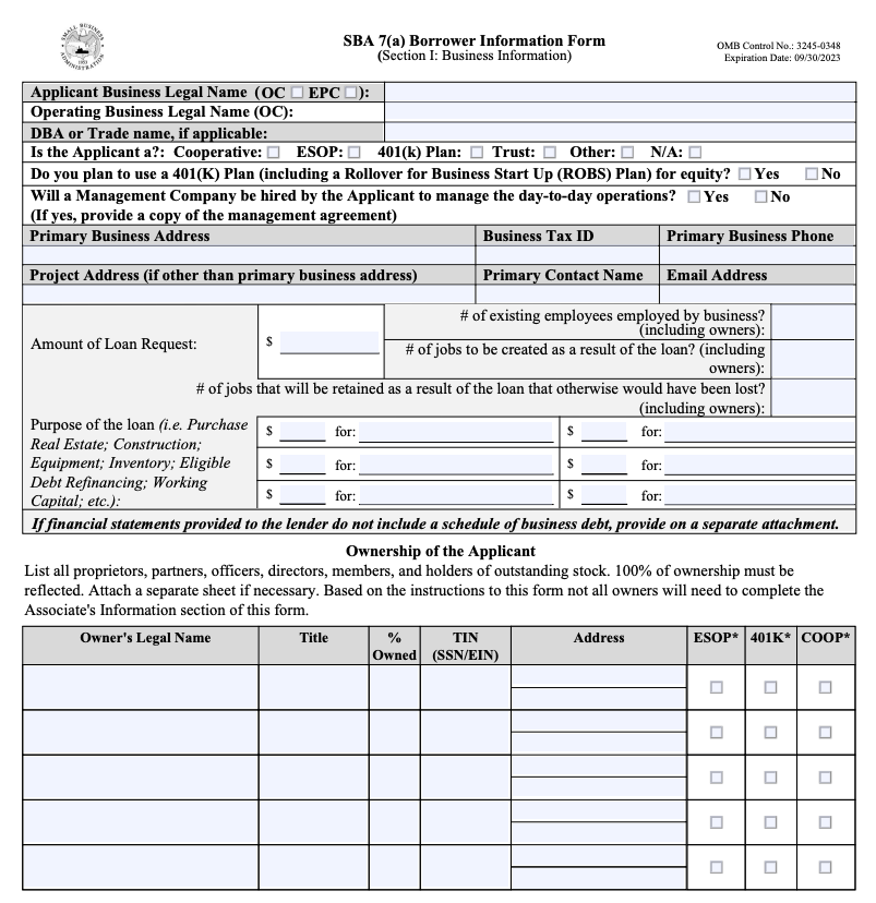 sba form1919